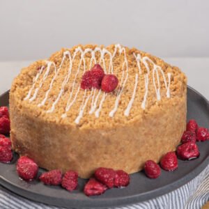 Torta Crocante Caluga Manjar Frambuesa Nuez